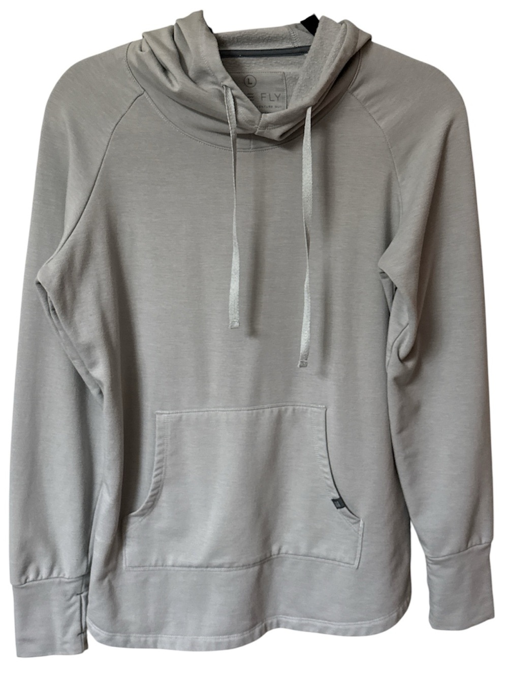 Free Fly Women's Bamboo Lightweight Fleece Pullover Hoodie Light Gray Large